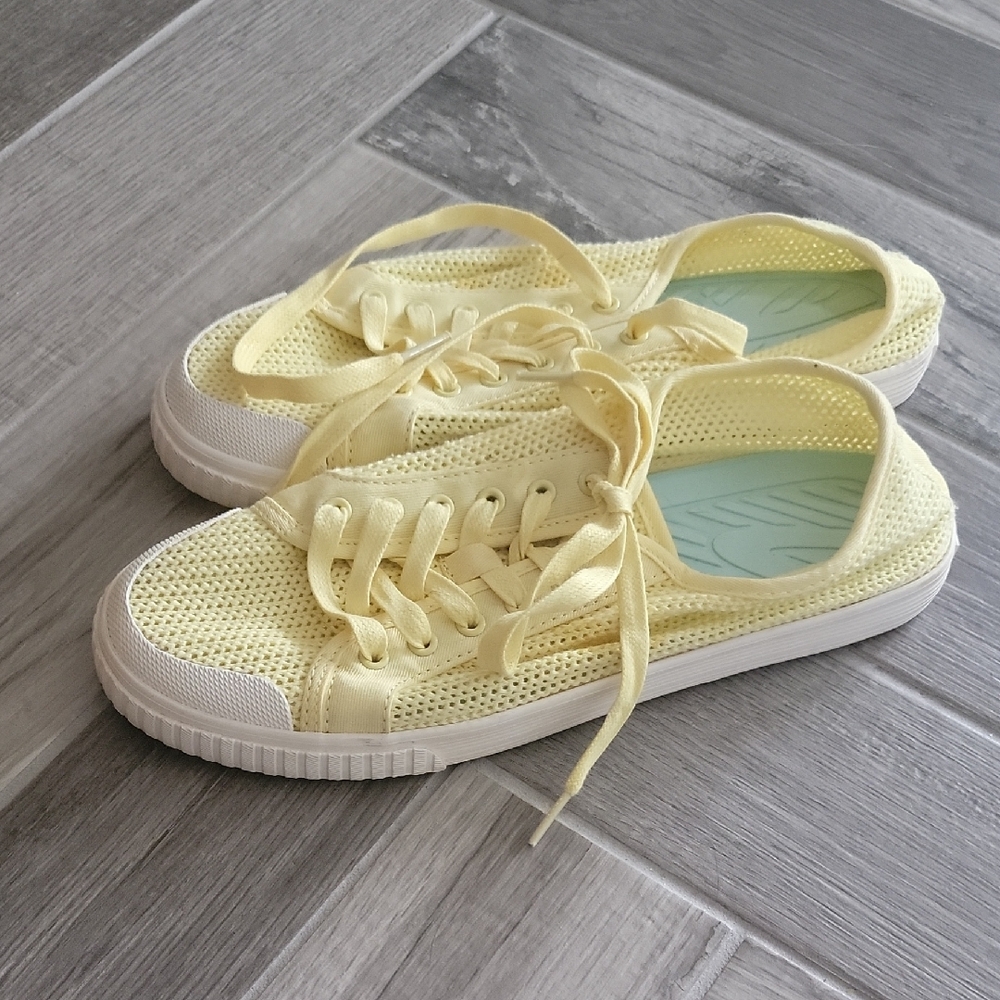 Yellow Mesh Sneakers